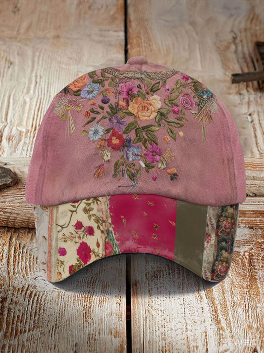 Unisex Breast Cancer Awareness Floral Printed Hat