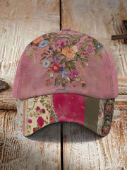 Unisex Breast Cancer Awareness Floral Printed Hat