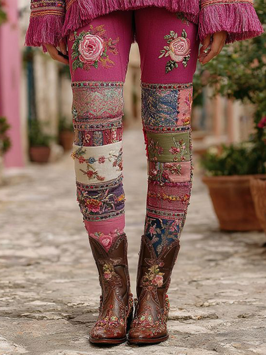 Women's botanical floral print bottoms