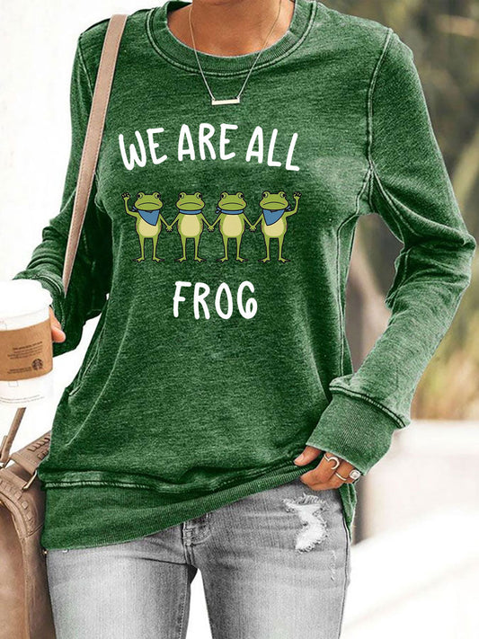 Women's Resist Frog Print Casual Sweatshirt