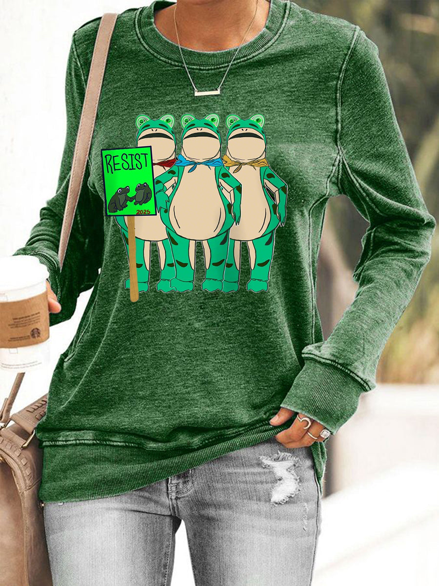 Women's Resist Portland Frog Print Sweatshirt