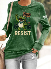 Women's Resist Frog Print Sweatshirt