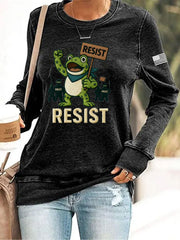 Women's Resist Frog Print Sweatshirt