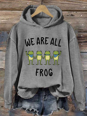 Women's Resist Frog Print Casual Hoodie