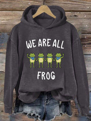 Women's Resist Frog Print Casual Hoodie