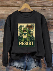 Women's Resist Frog Print Casual Sweatshirt