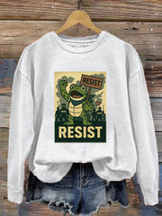 Women's Resist Frog Print Casual Sweatshirt