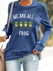 Women's Resist Frog Print Casual Sweatshirt