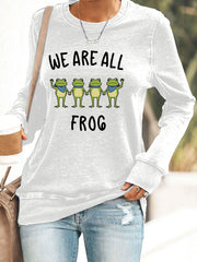 Women's Resist Frog Print Casual Sweatshirt