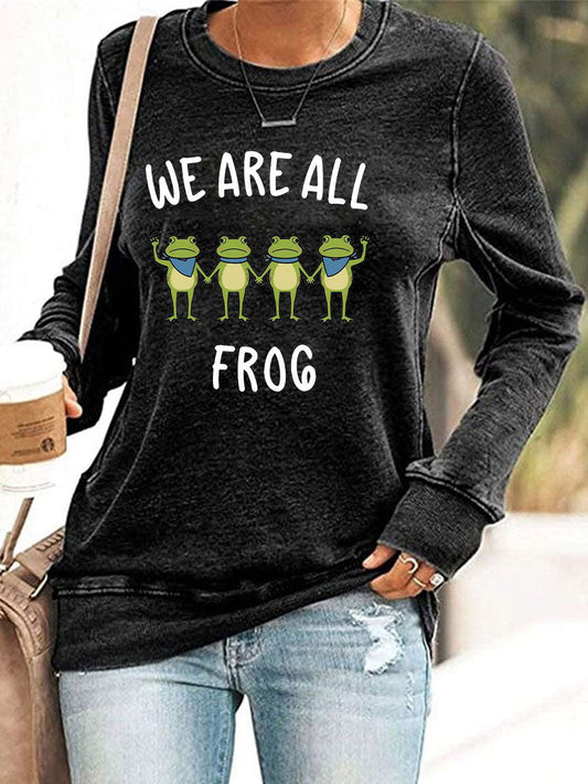 Women's Resist Frog Print Casual Sweatshirt