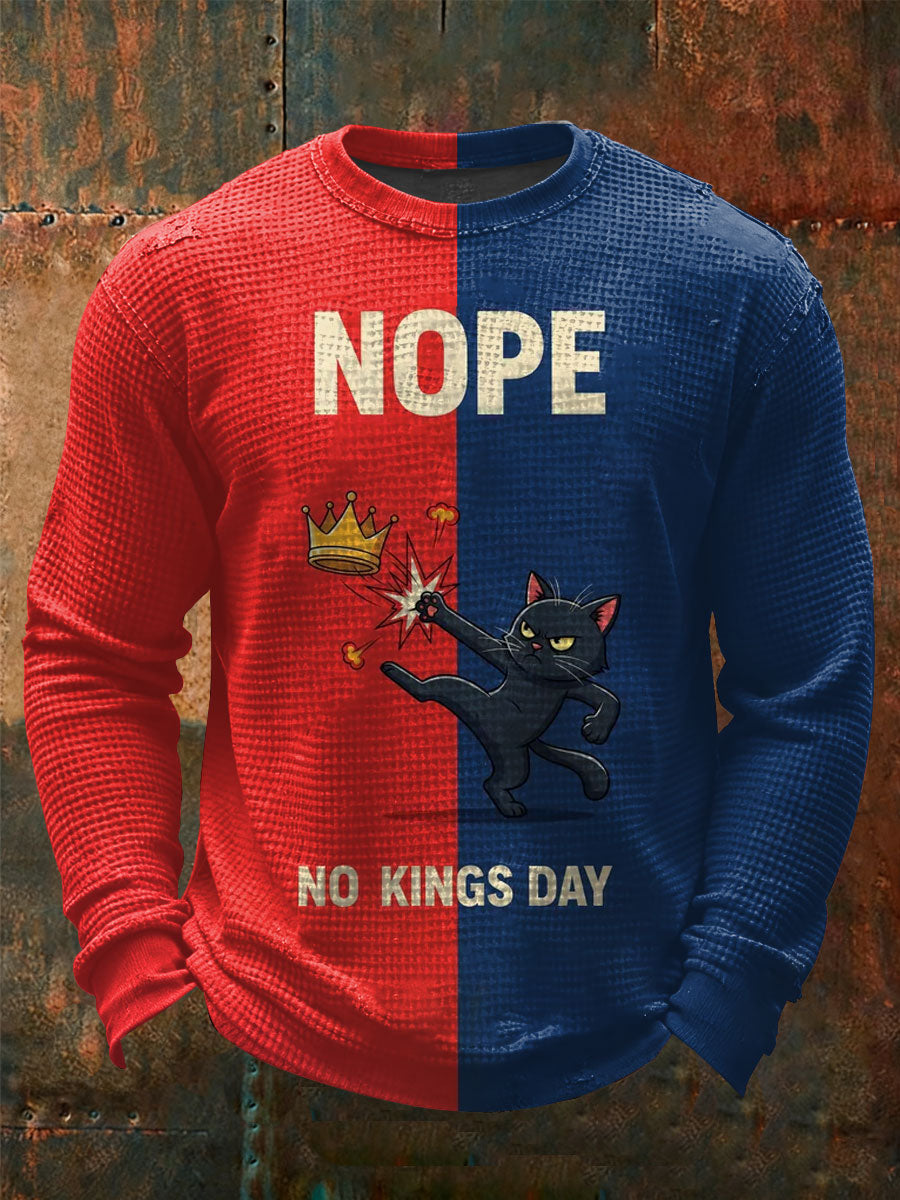 Men's No Kings Waffle Long Sleeve T-Shirt
