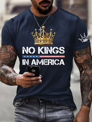 Men's No Kings In America Print Short Sleeve T-shirt