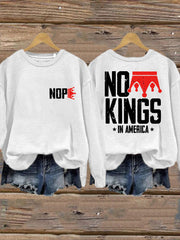 Women's No Kings Printed Casual Sweatshirt