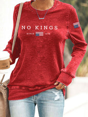 Women's No Kings Printed Casual Sweatshirt