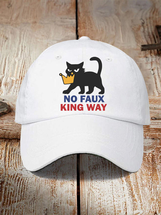 Unisex no faux king way Black Cat Print Hat