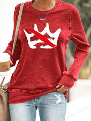 Women's No Kings Printed Casual Sweatshirt