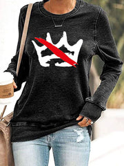 Women's No Kings Printed Casual Sweatshirt