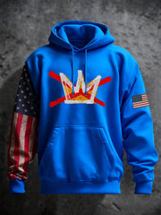 Men's No Kings Printed Casual Hoodie