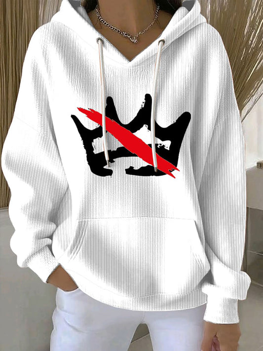 Women's No Kings Printed Casual Hoodie