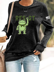 Women's Resist Frog Print Sweatshirt