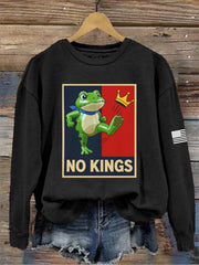 Women's No Kings Resist Frog Print Sweatshirt