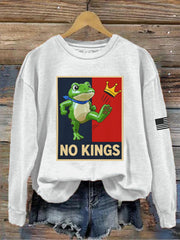 Women's No Kings Resist Frog Print Sweatshirt