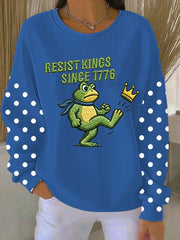 Women's Resist Kings Since 1776 Ribbed Round-Neck Sweatshirt