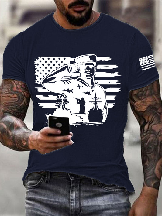 Men's Navy 250th Anniversary Printed T-shirt