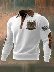 Men's Navy Printed Sweatshirt