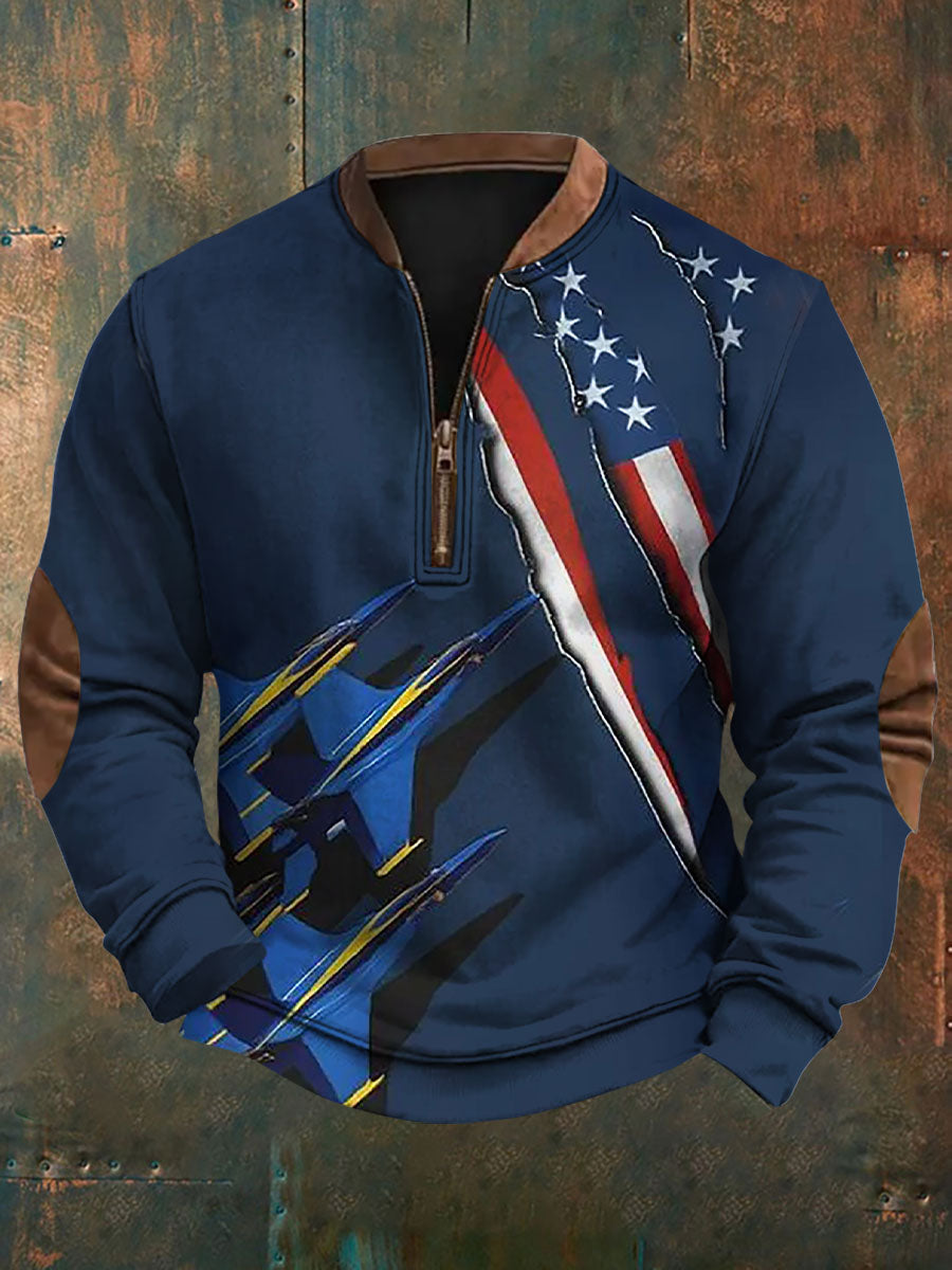 Men's Navy 250th Anniversary Printed Casual Sweatshirt
