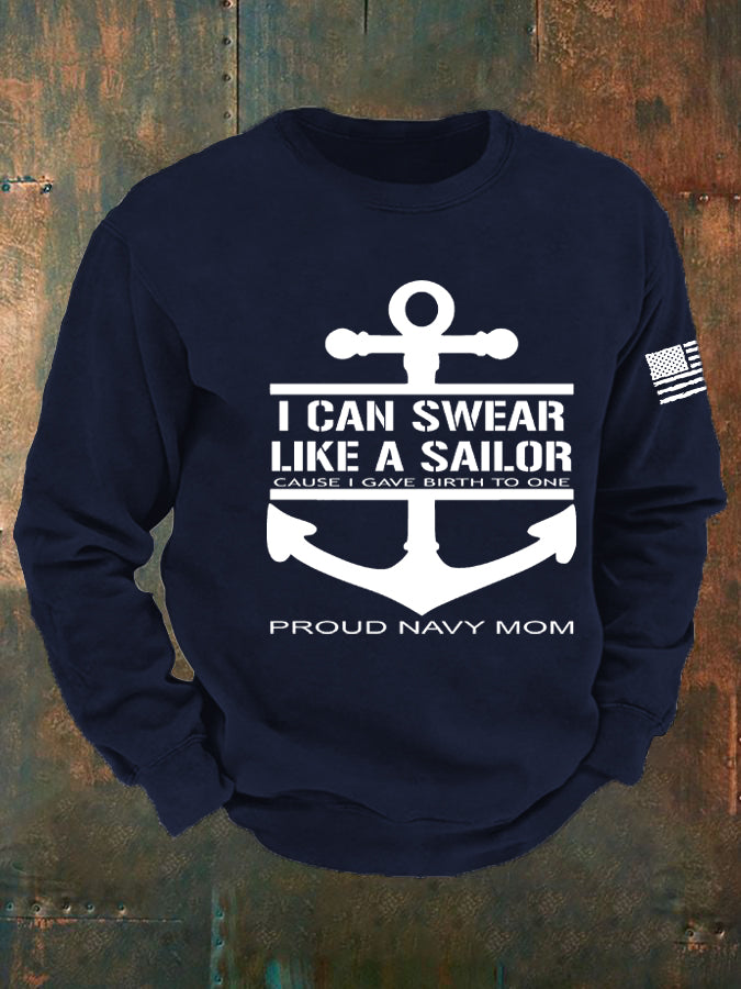 Men's Navy 250th Anniversary Print sweatshirt