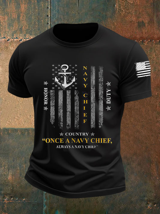 Men's Once A Navy Chief Always A Navy Chief Short Sleeves T-shirt