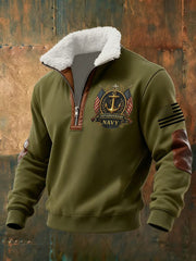 Men's Navy Printed Sweatshirt