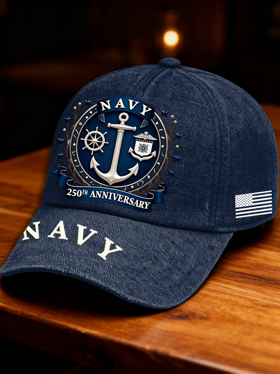 Unisex Navy 250th Anniversary Design Cap