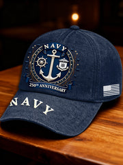 Unisex Navy 250th Anniversary Design Cap