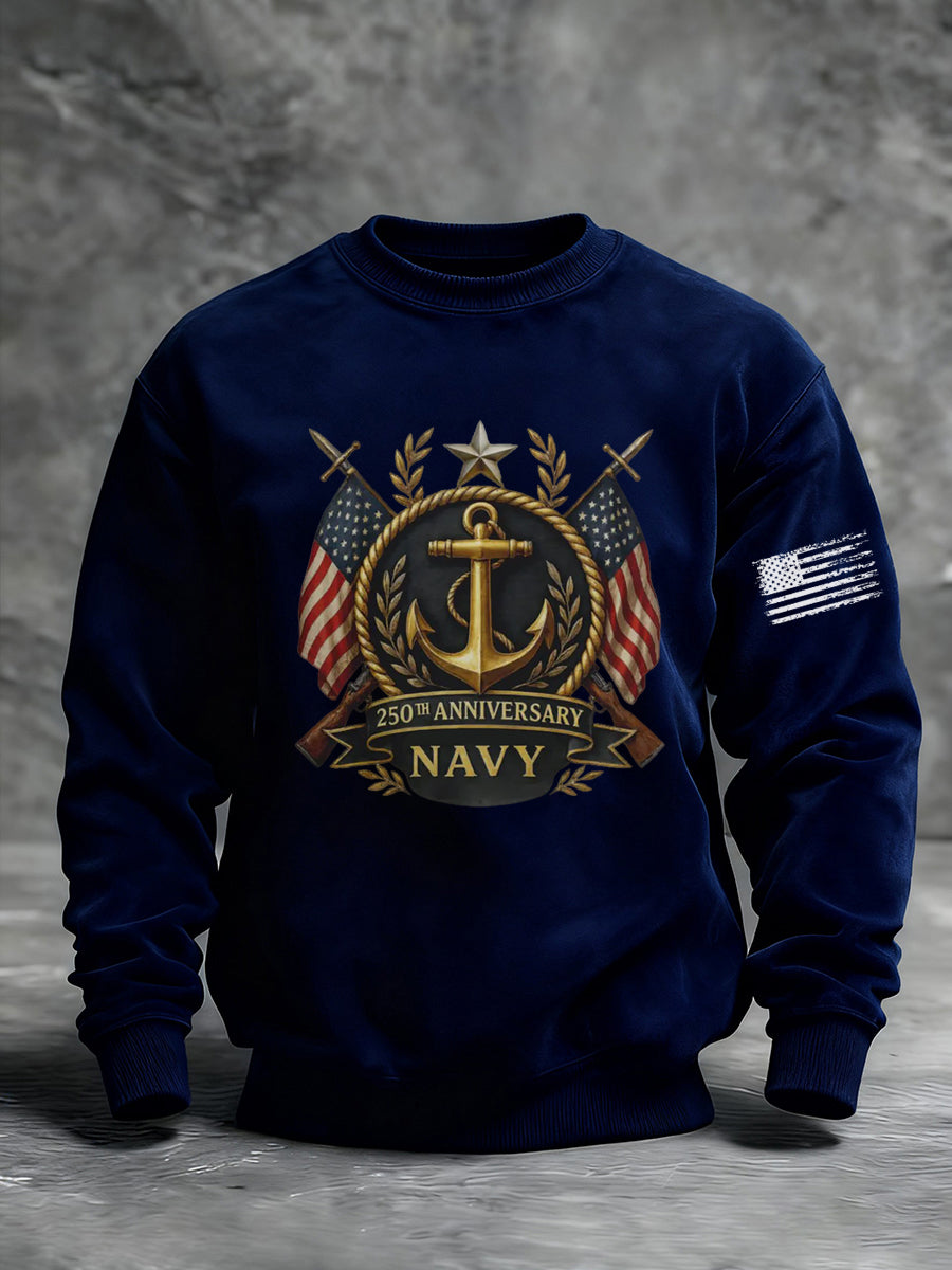 Men's Navy Printed Sweatshirt