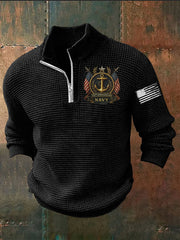 Men's Navy Printed Sweatshirt