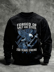 Men's Navy 250th Anniversary Printed Crew Neck Sweatshirt