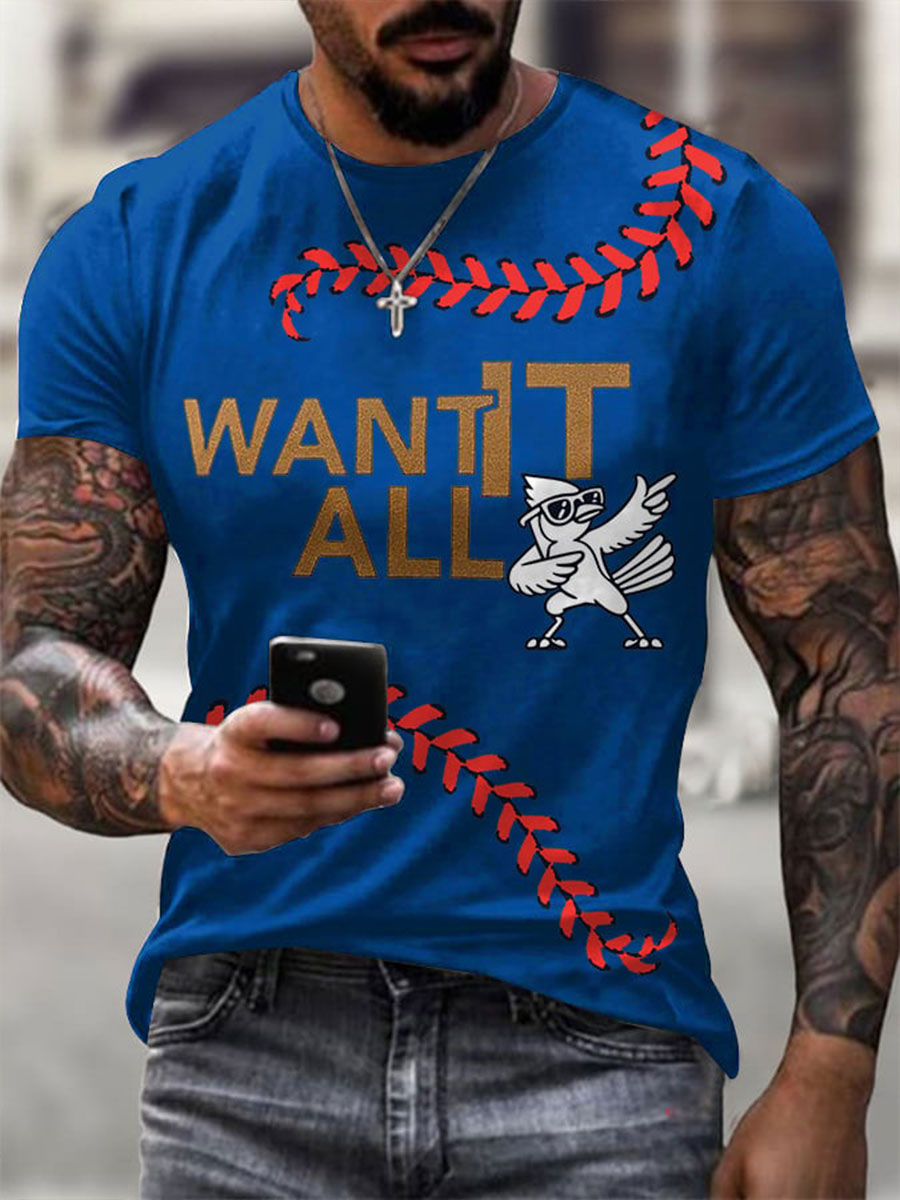 Men's Want It All Baseball Short Sleeves T-shirt