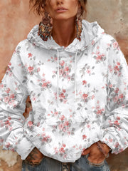 Women's Breast Cancer Pink Print Casual Hoodie