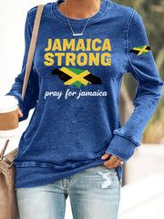 Women's Jamaica Strong Pray For Jamaica Print Sweatshirt Sweatshirt