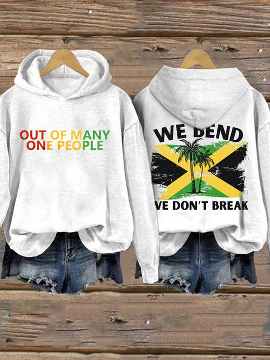 Women's Jamaica Strong Out Of Many One People We Bend We Don't Break  Sweatshirt