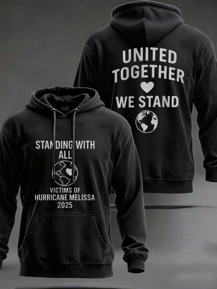 Men's Standing With All Victims Of Hurricane Melissa United Together We Stand Hoodie