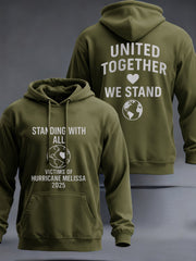 Men's Standing With All Victims Of Hurricane Melissa United Together We Stand Hoodie