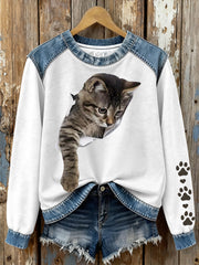 Women's Cat Print Sweatshirts