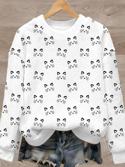 Women's Cute Animal Art Print Casual Flannel Sweater