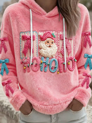 Women's Merry Christmas Flannel Hoodie
