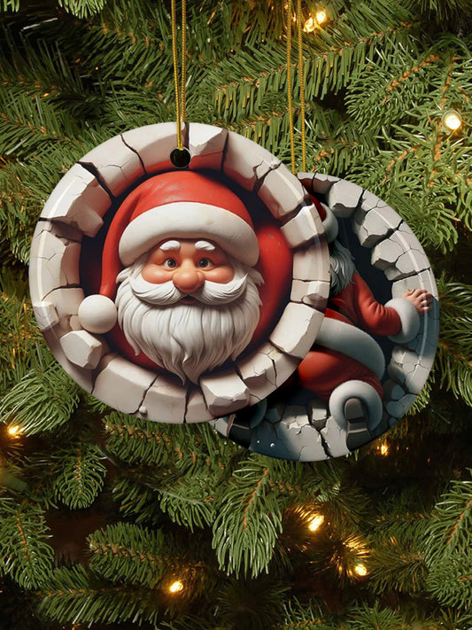 Merry Christmas 3D Art Printed Acrylic Decorative Ornament