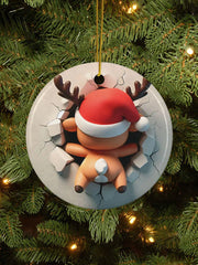 Merry Christmas 3D Art Printed Acrylic Decorative Ornament
