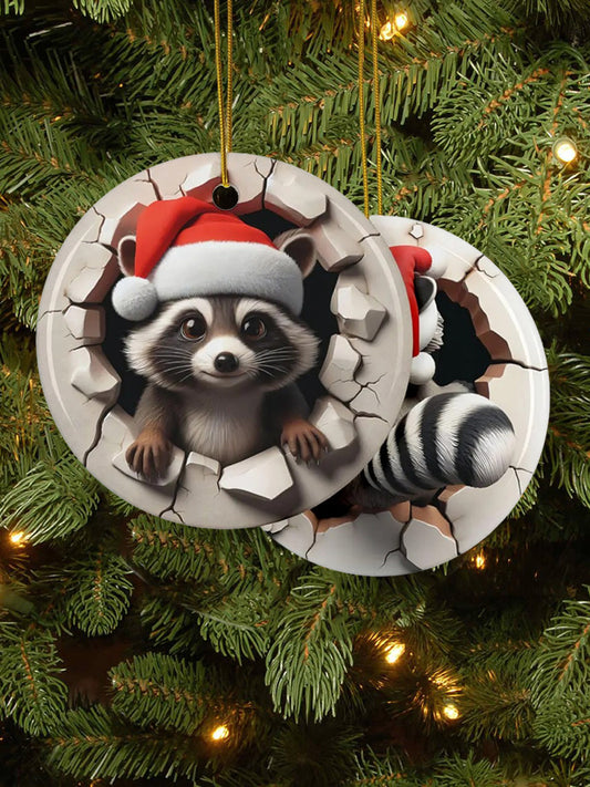 Merry Christmas 3D Art Printed Acrylic Decorative Ornament